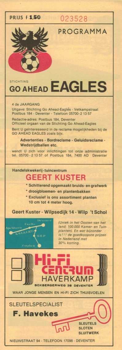 AZ Programma 27-feb-1982 GA Eagles uit